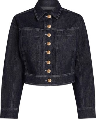 Karl Lagerfeld cropped denim jacket - women - Cotton - S - Black