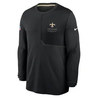 Nike New Orleans Saints Sideline Coach Nike Mens Dri-FIT NFL Long-Sleeve Top in Black | 03B1054Y7W-B8B