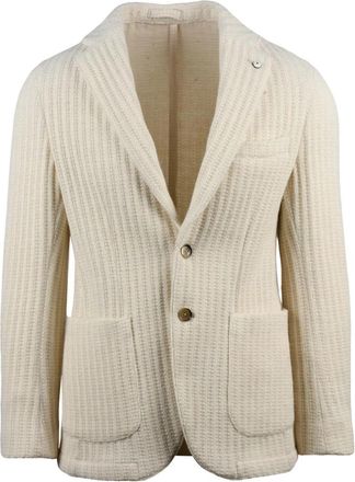 L.B.M. 1911 Blazer in Maglia - Heren - Blazers - Beige - M - Wol - Jassen