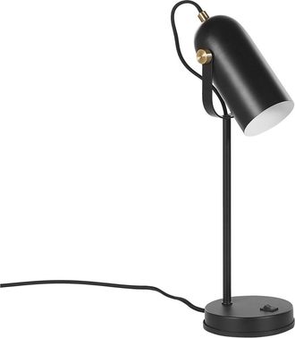 Beliani Lámpara de escritorio ajustable metal negro