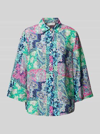 Christian Berg Hemdbluse aus Viskose-Mix mit 3/4-Arm in Smaragd, Größe 36