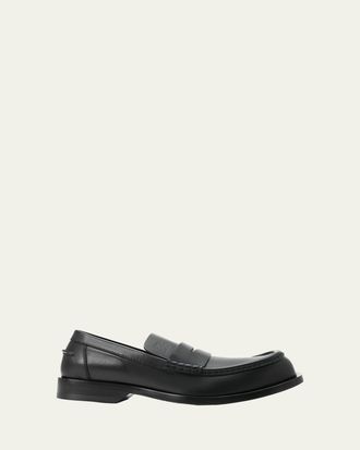 Loewe Mens Bobine Leather Penny Loafers