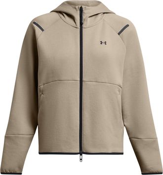 Under Armour Womens Unstoppable Fleece Full Zip Fleece Top Brown 12