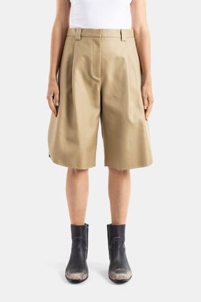 Balenciaga Womens Tulip Beige Bermuda Shorts