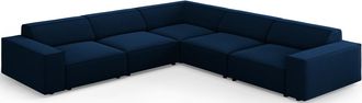 BLOOMINGLOFT Grosses 6-Sitzer Design Ecksofa Jodie - Samtbezug