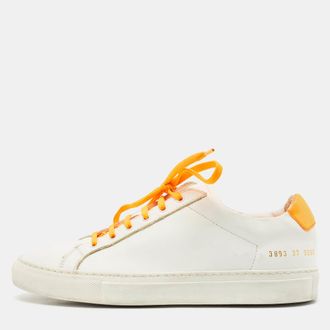 Common Projects White Leather Achilles Low Top Sneakers Size 37