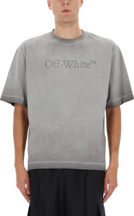 Off-white Washed Grey Loose-Fit T-Shirt