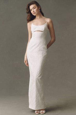 Sau Lee Contance Jaquard Maxi Dress