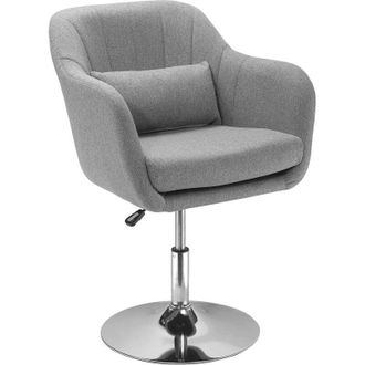 HOMCOM Sill&oacute;n Para Sal&oacute;n Giratorio 360&deg; Silla De Oficina En Forma Cercada Con Altura Ajustable Reposabrazos Coj&iacute;n Lumbar Oficina Comedor 60x60x79-91 Cm