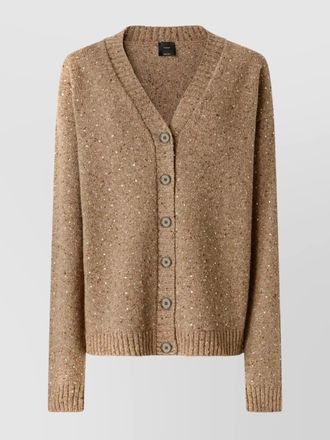 Pinko textured knit v-neck long sleeve sweater