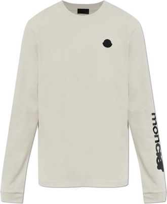Moncler Long Sleeve T-Shirt - Heren - Longsleeves - Grijs - 3XL - Katoen - Tops