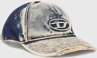 Diesel Baseball cap in treated denim - Caps - Unisex - Multicolor