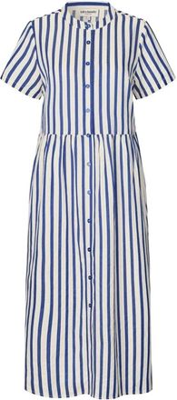 Lollys Laundry Aliyall Maxi Dress Ss - Dames - Shirt Kleedjes - Blauw - S - Katoen - Kleedjes