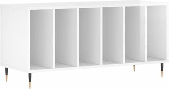vidaXL Record Cabinet High Gloss White 100x38x48 cm Engineered Wood Vidaxl