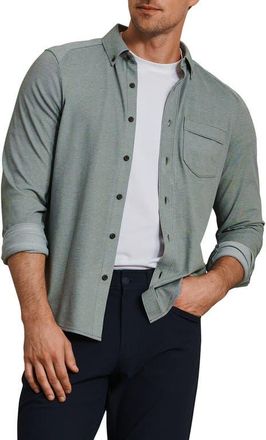 Rhone Effortless Oxford Performance Button-Down Shirt in Olive Shadow Heather at Nordstrom, Size Xx-Large