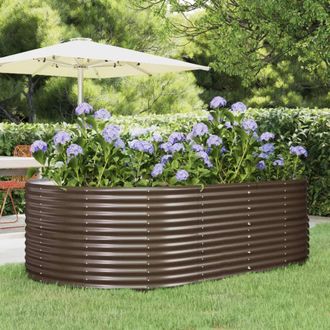 vidaXL Jardinera Arriate Acero Galvanizado Marr&oacute;n 212x140x68cm Vidaxl