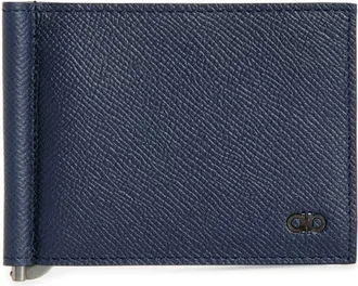 Ferragamo Double Gancio Leather Bifold Wallet in New Navy Nero at Nordstrom