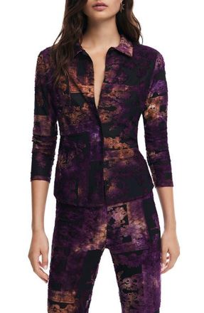 Desigual Nebula Jacquard Jacket in Black at Nordstrom, Size Small