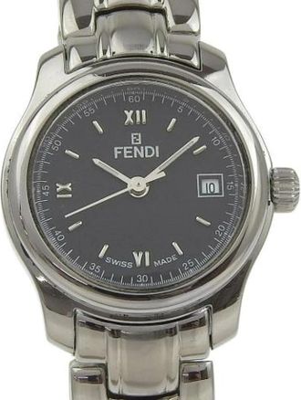 Fendi Pre-owned Stainless Steel Watch - Dames - Vintage Horloges - Zwart - ONE Size - Vintage