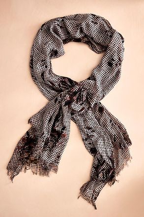 Elizabeth Gillett Gingham Floral Micromodal Scarf