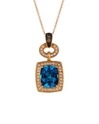 Le Vian Royalblues 14K Rose Gold 3.29 Ct. Tw. Diamond & Topaz Pendant