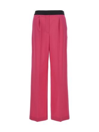 Msgm Fuchsia Virgin Wool Womens Pants
