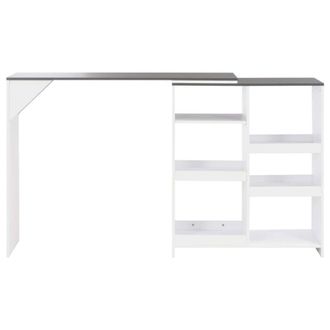 Berkfield Home Comfortable Bar Table with Moveable Shelf White 138x39x110 cm | Size: 138 x 39 x 110 cm