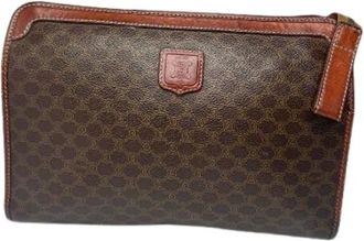 Celine Pre-owned Clutches, female, Brown, Size: ONE SIZE Pre-owned Vintage Leather Clutch