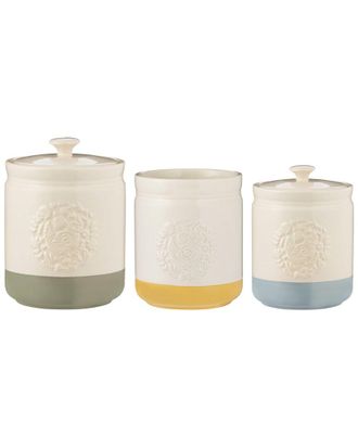Mason Cash Mason Cash Set Of 3 Home To Roost Utensil & Storage Jars