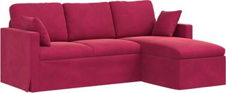 vidaXL Sof&aacute; Rojo Vino 198 X 134 X 80 Cm Terciopelo Vidaxl