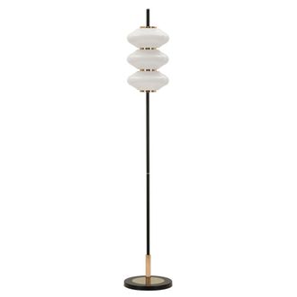 Mauro Ferretti L&aacute;mpara de pie en metal dorado y cristal (&oslash; 30 x 168 cm)