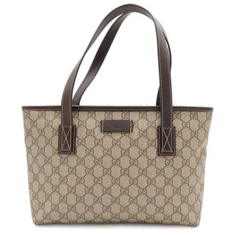 Gucci Beige Brown Dark Brown Gg Supreme Shoulder Bag Tote Bag (Pre-Owned)