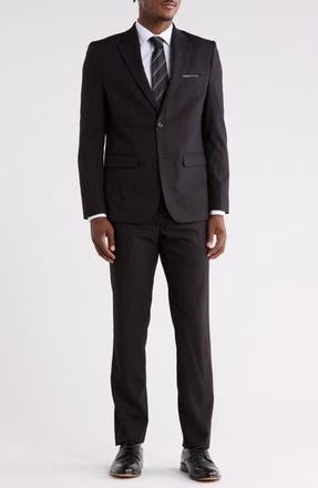 Soul of London Solid Notch Lapel Suit in Black at Nordstrom Rack, Size 38