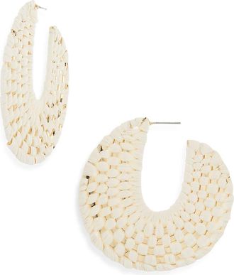 Cara Crystal Chain Linear Drop Earrings in White at Nordstrom Rack