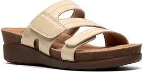 Clarks Calenne Holly Wedge Slide Sandal in Cream Patent at Nordstrom Rack, Size 8.5
