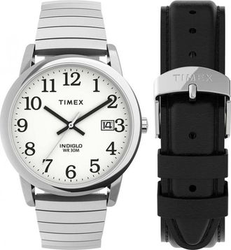 Timex TWG025400 Mens Easy Reader Classic Watch and Strap Gift Set - Silver - One Size