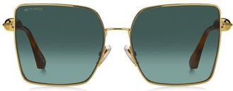 Etro 59mm Geometric Square Sunglasses in Yellow Antique Gold/Green at Nordstrom