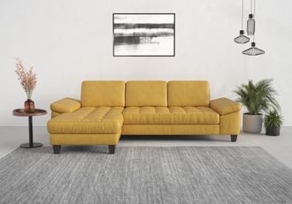Sit&more Ecksofa »Westham L-Form« Recamiere, mit oder ohne Bettfunktion, Bettkasten, Füsse wengefarben