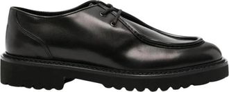 Doucal's Klassieke Leren Oxford Schoenen - Heren - Veterschoenen - Zwart - 45 EU - Leer - Schoenen