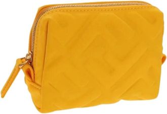 Fendi Pre-owned Mini Bags, female, Yellow, Size: ONE SIZE Pre-owned Nylon Pouch