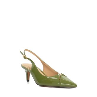 Dune London Womens Ladies Distinctive - Leather Sling-Backs - Green - Size UK 7