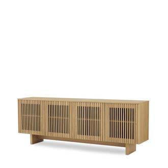 Koketto Home Aparador 200 cm en roble con 4 puertas de varillas de madera maciza