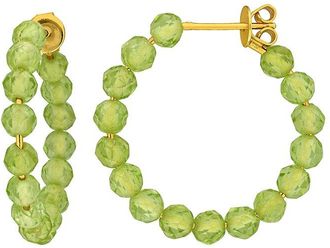 Rina Limor Silver 4.96 Ct. Tw. Peridot Hoop Earrings
