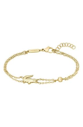 Lacoste Crocodile Station Bracelet in Gold at Nordstrom