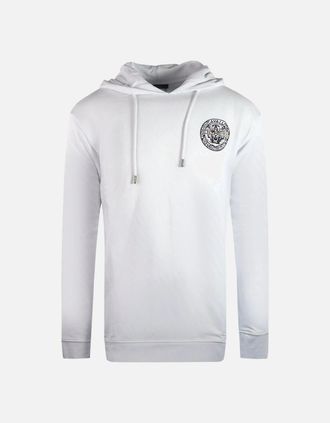 Roberto Cavalli Mens Cavalli Class Large Circle Design White Hoodie - White/White - Size: 40