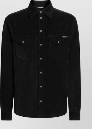 Dolce & Gabbana corduroy texture shirt chest pockets