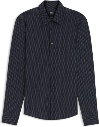 BOSS Printed regular-fit shirt in performance-stretch jersey