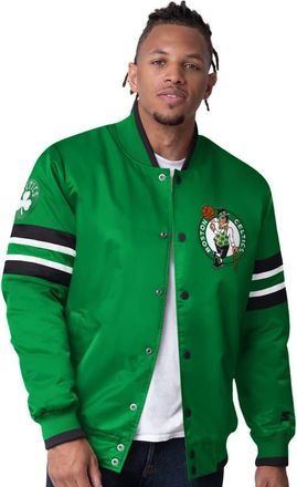 Starter Mens Starter Kelly Green Boston Celtics Scout Varsity Satin Full-Snap Jacket at Nordstrom, Size Large