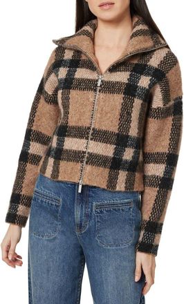 Habitual Plaid Front Zip Jacket in Brown at Nordstrom, Size X-Large