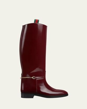 Gucci Michelangelo Leather Bit Riding Boots